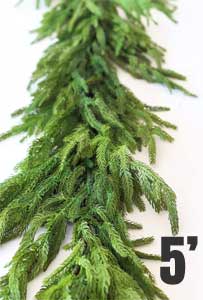 60-Inch Norfolk Pine Garland with Soft, Flowy, Realistic Branches and Needles