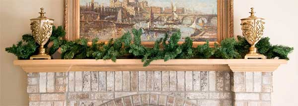 Artificial Pine Garland for Fireplace Mantels, Doorways