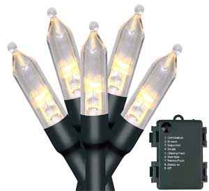 Battery-Operated String Lights for Garlands, Wreaths, Holiday Decor