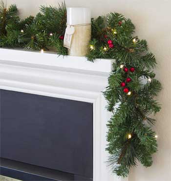 Best Choice Pre-Lit LED Pine Garland - Cheap and Easy to Decorate for Christmas