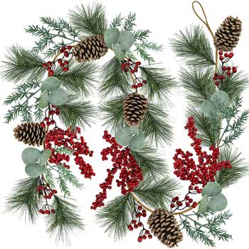 Eucalyptus, Pine Cone and Berry Garland with Pine Needles