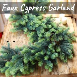 Faux Cypress Garland that Looks Like Soft Norfolk Pine Branches