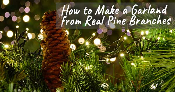 How to Make a Christmas Garland with Real Pine Branches and Pinecones