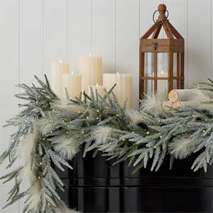 Faux Pine Needle and Pampas Grass Garland