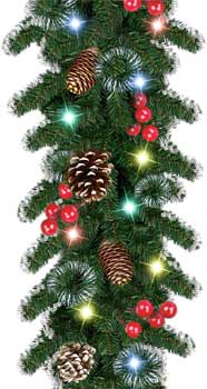 Pre-Lit Multicolor 9-Foot Christmas Garland