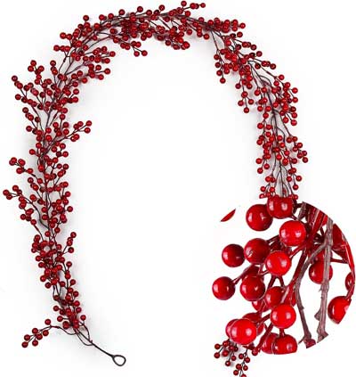 6-Foot Faux Red Berry Garland